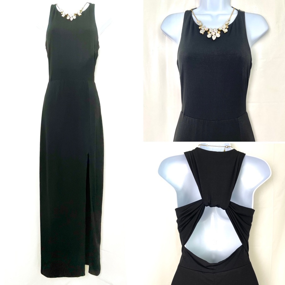 Black Sleeveless Maxi Dress with Slit